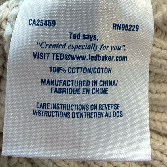 Ted Baker London Cream Chunky Knit Sweater Size 1/XS - Picture 10 of 11